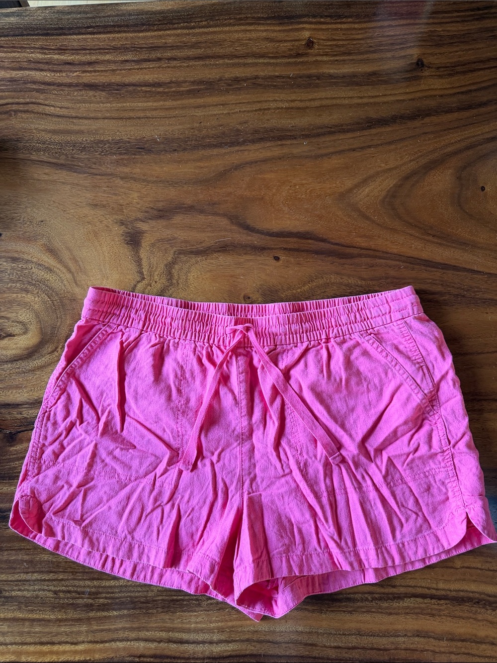 J. Crew Women’s Bright Pink Drawstring Linen Shorts